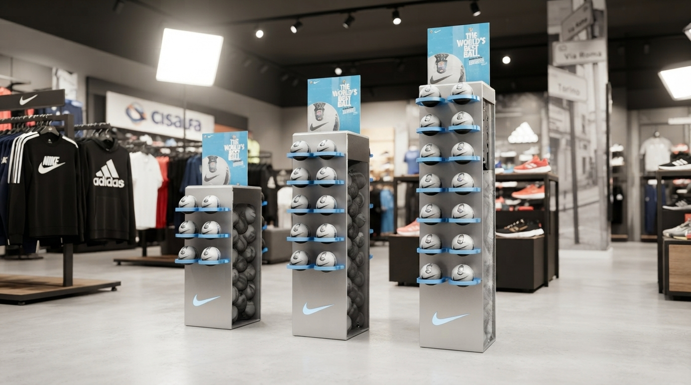 Espositore Nike espositore, progetto di design ambientato